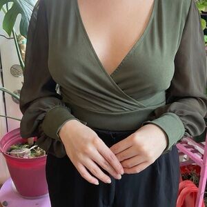 Elegant Olive Green Bodysuit
